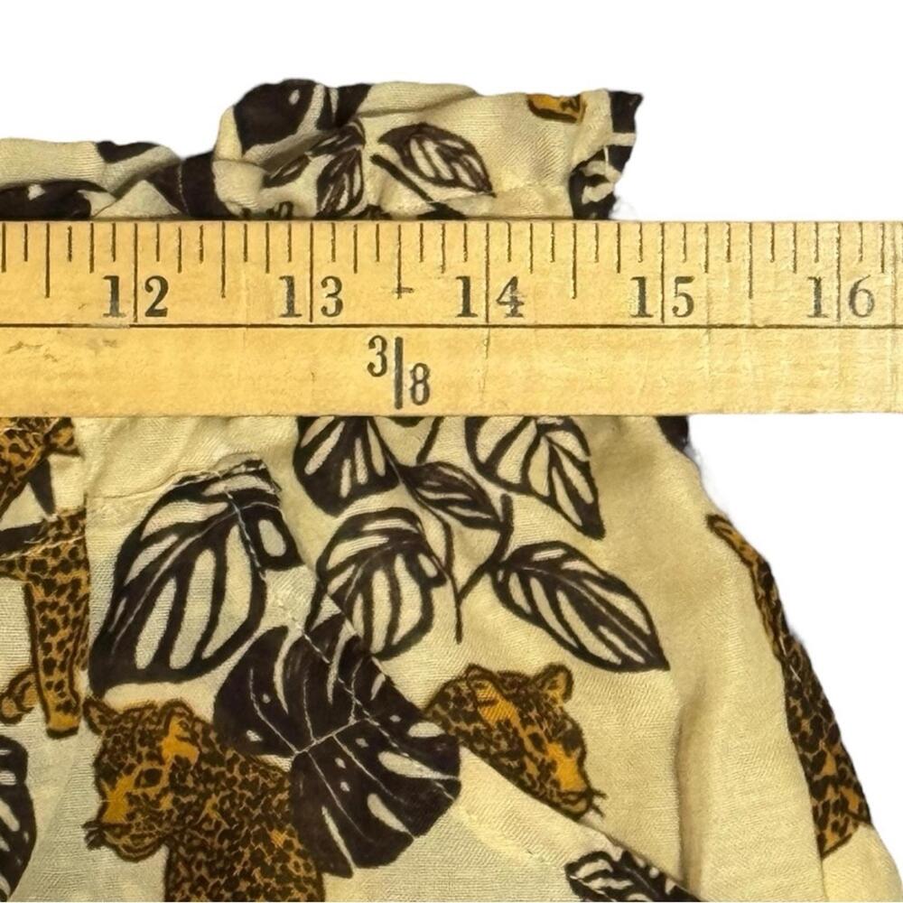 Safari Animal Print 2 Piece Set Crop Button Top Drawstring Shorts M Violet Sky - Picture 9 of 9